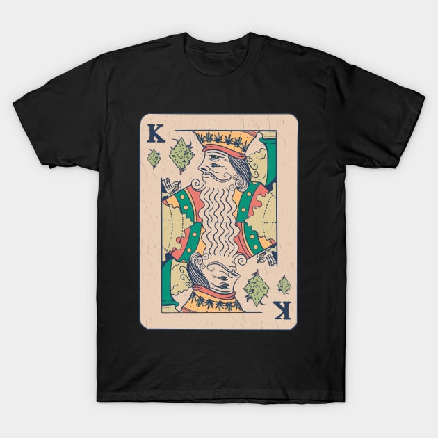 King Of Cannabis Marijuana King Card T-Shirt by Kelleh Co. 